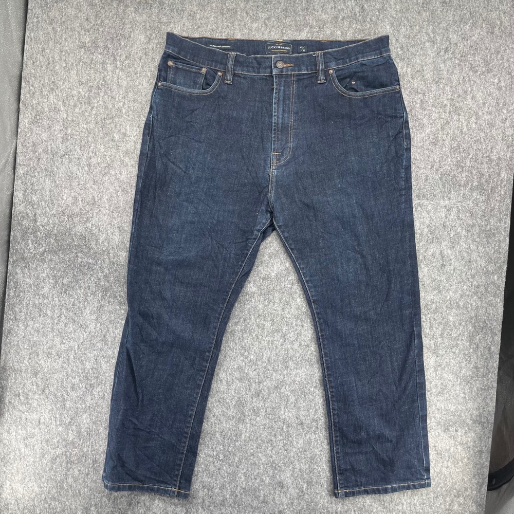 Lucky Brand Jeans Mens 42x32 Dark Wash Blue Denim 181 Relaxed Straight